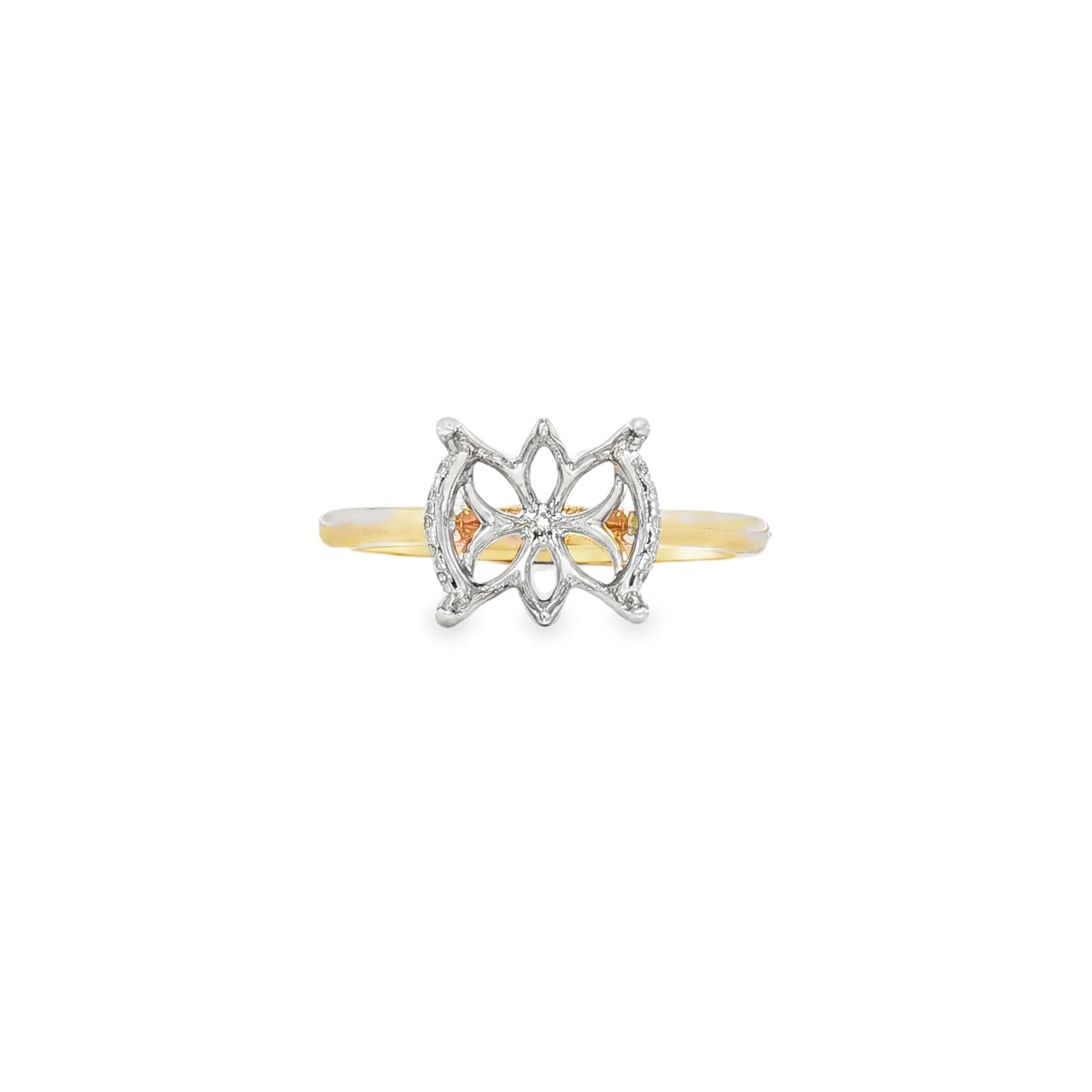 14kt Yellow And White Gold Lab Diamond Semi-Mount