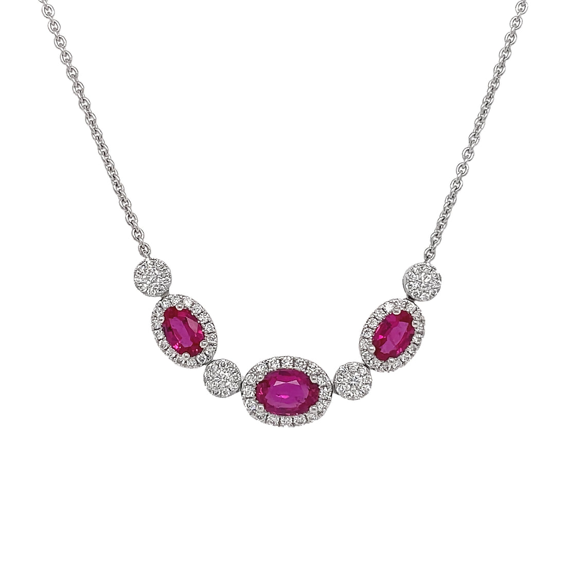 18kt White Gold Diamond And Ruby Pendant