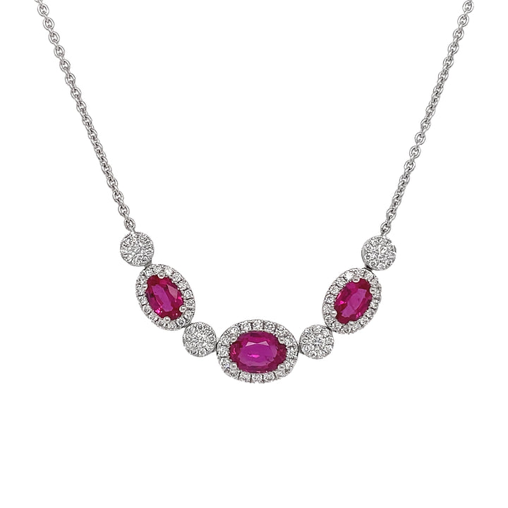 18kt White Gold Diamond And Ruby Pendant