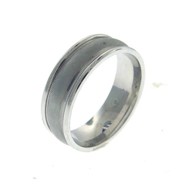 14kt White Gold Men's Wedding Band