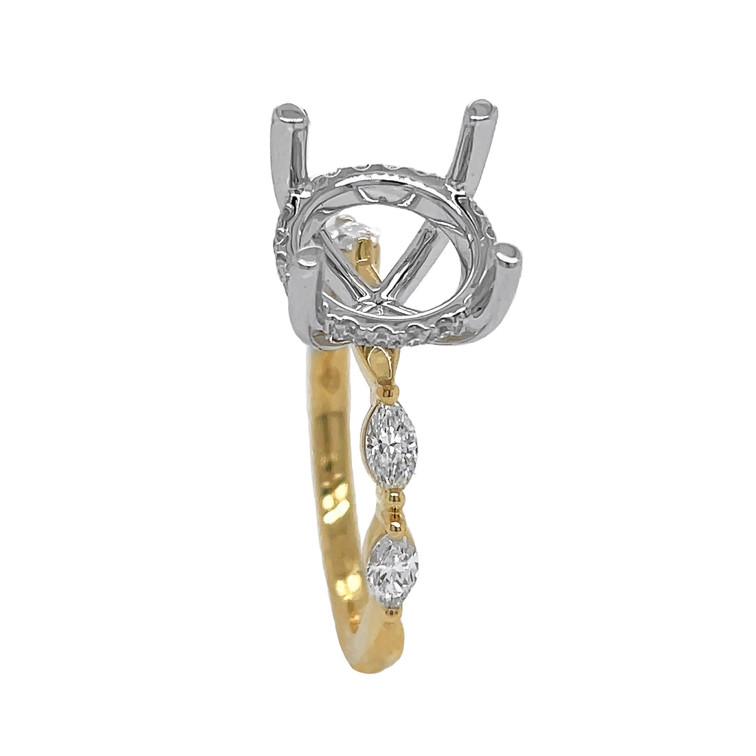 18kt yellow and white gold diamond semi-mount