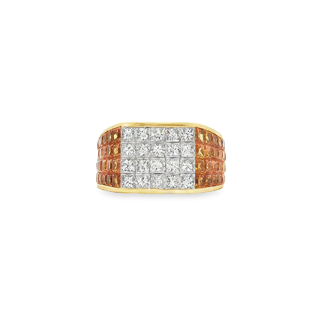 18kt Yellow Gold Diamond And Sapphire Ring