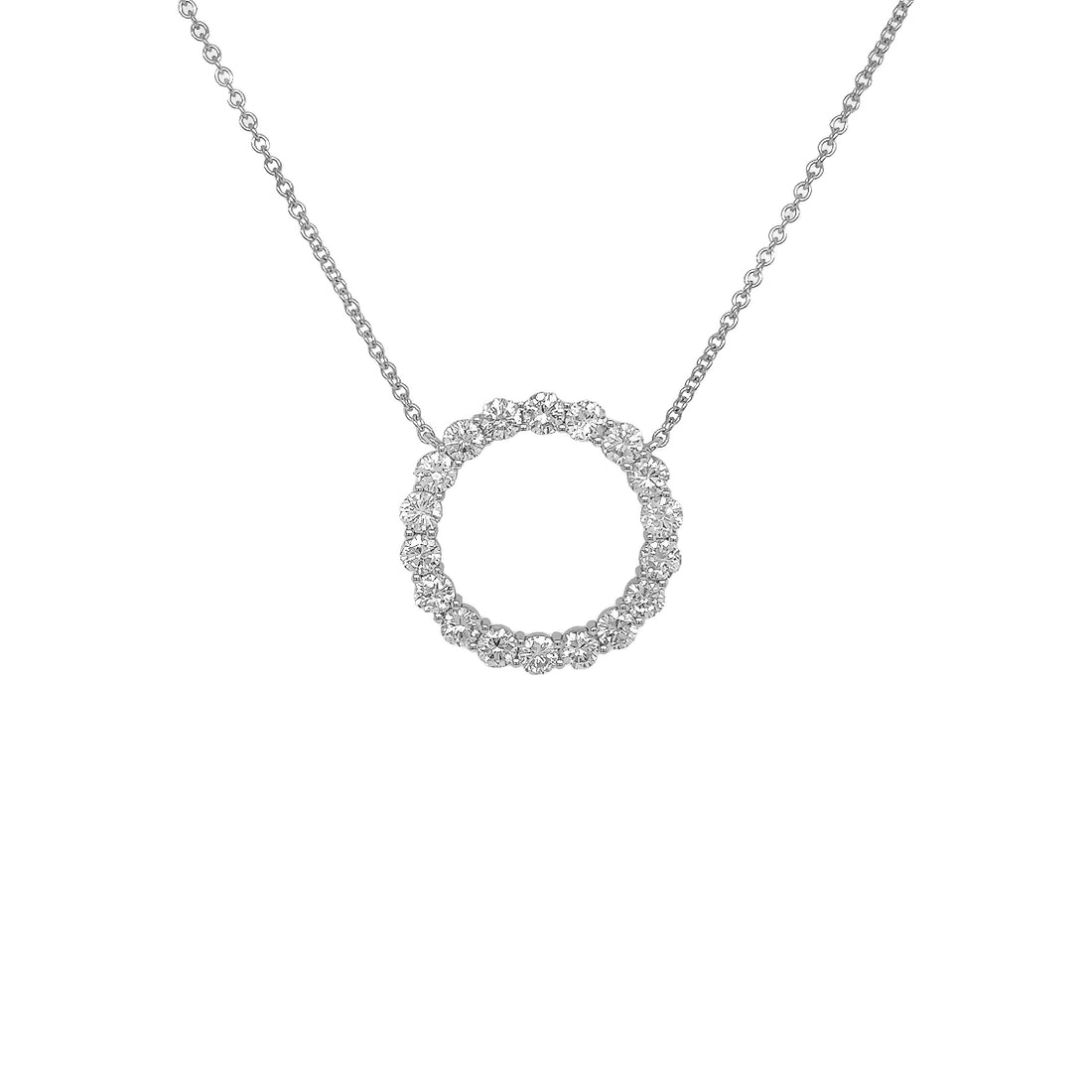 18kt White Gold Diamond Circle Pendant