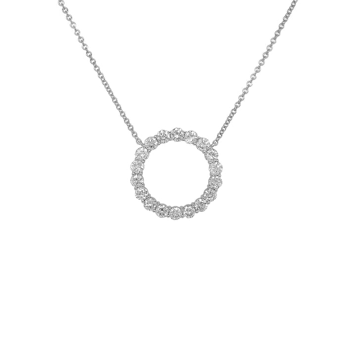 18kt White Gold Diamond Circle Pendant