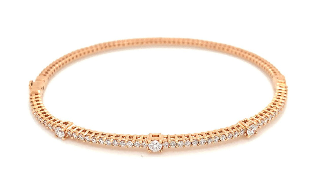 18kt Rose Gold Diamond Bangle