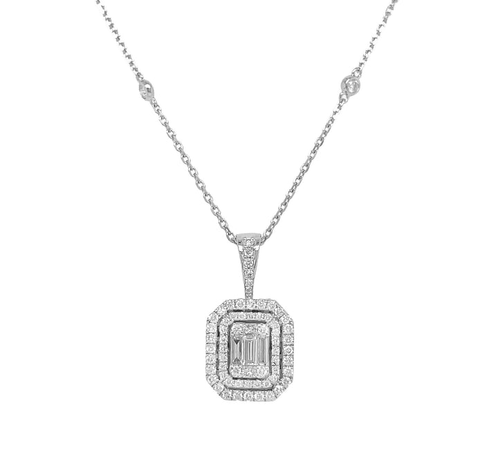 18kt White Gold Diamond and Sapphire Pendant