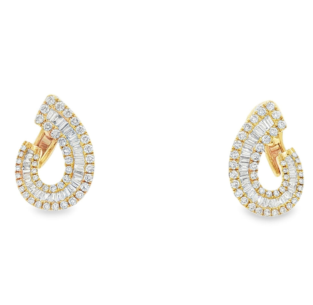 18kt Yellow Gold Diamond Earrings