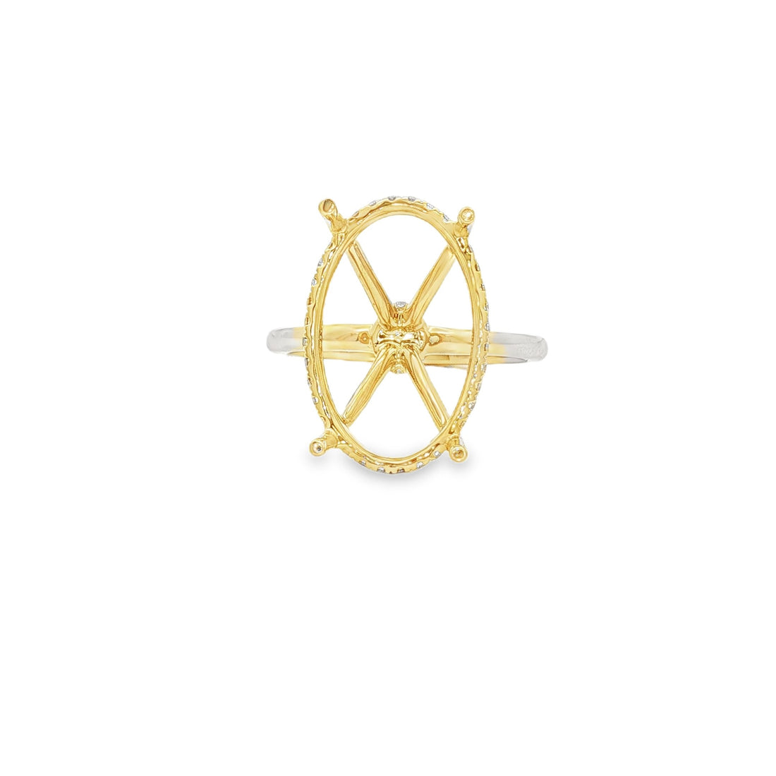 14kt Yellow Gold Diamond Semi-mount