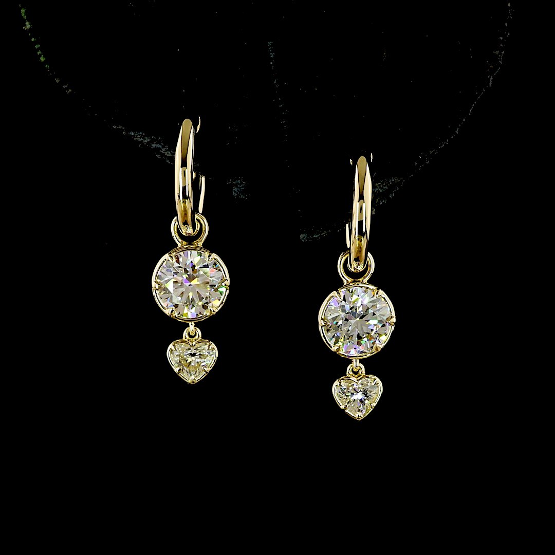 14kt Yellow Gold Lab Diamond Dangling Earrings