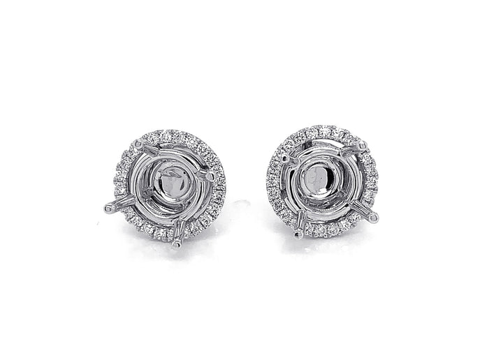 18kt White Gold Diamond Earring Jackets