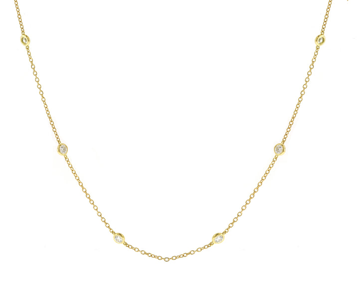 18kt Yellow Gold Diamond By The Inch Necklace