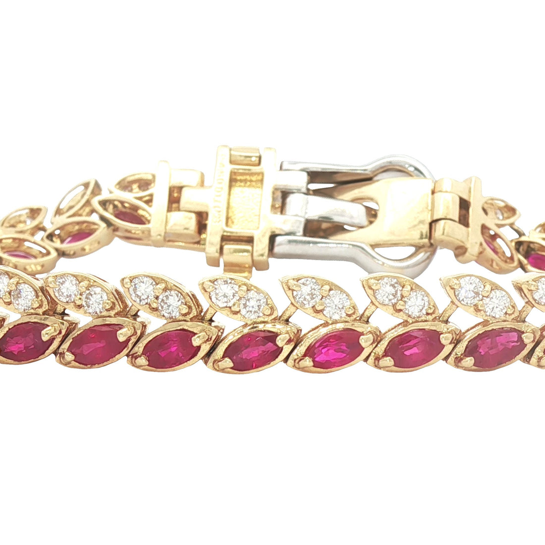 18kt Yellow Gold Diamond And Ruby Bracelet