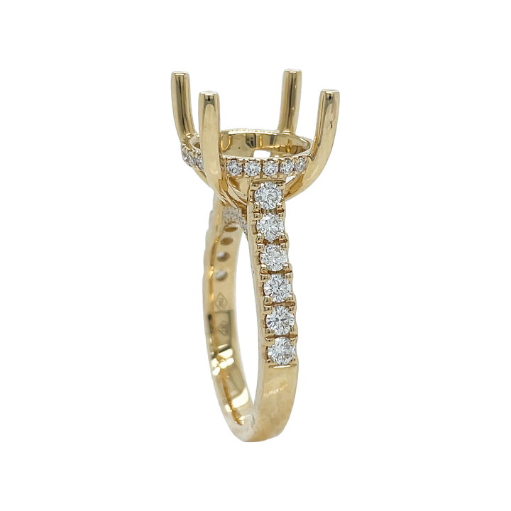 18kt Yellow Gold Diamond Semi-mount