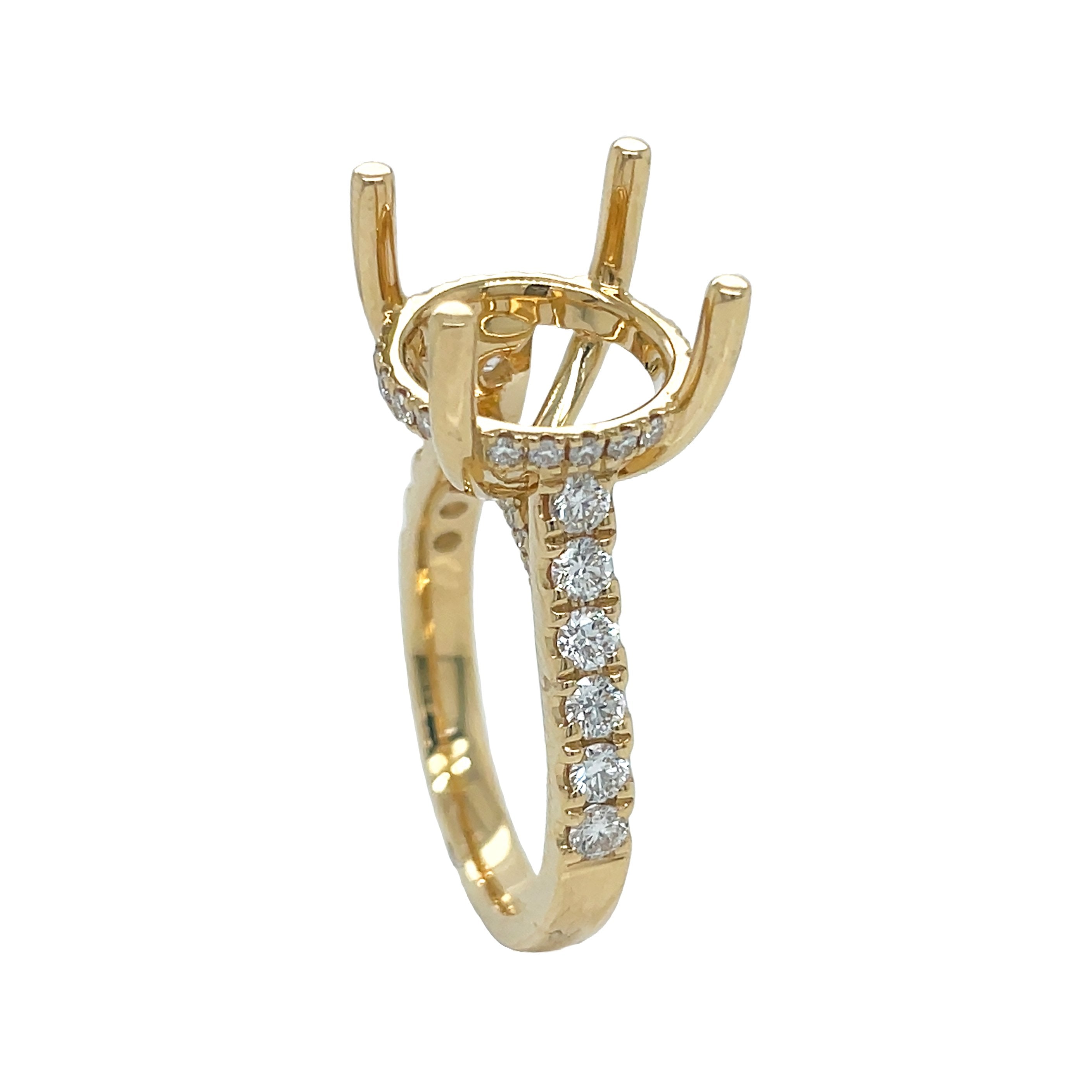18kt Yellow Gold Diamond Semi-mount