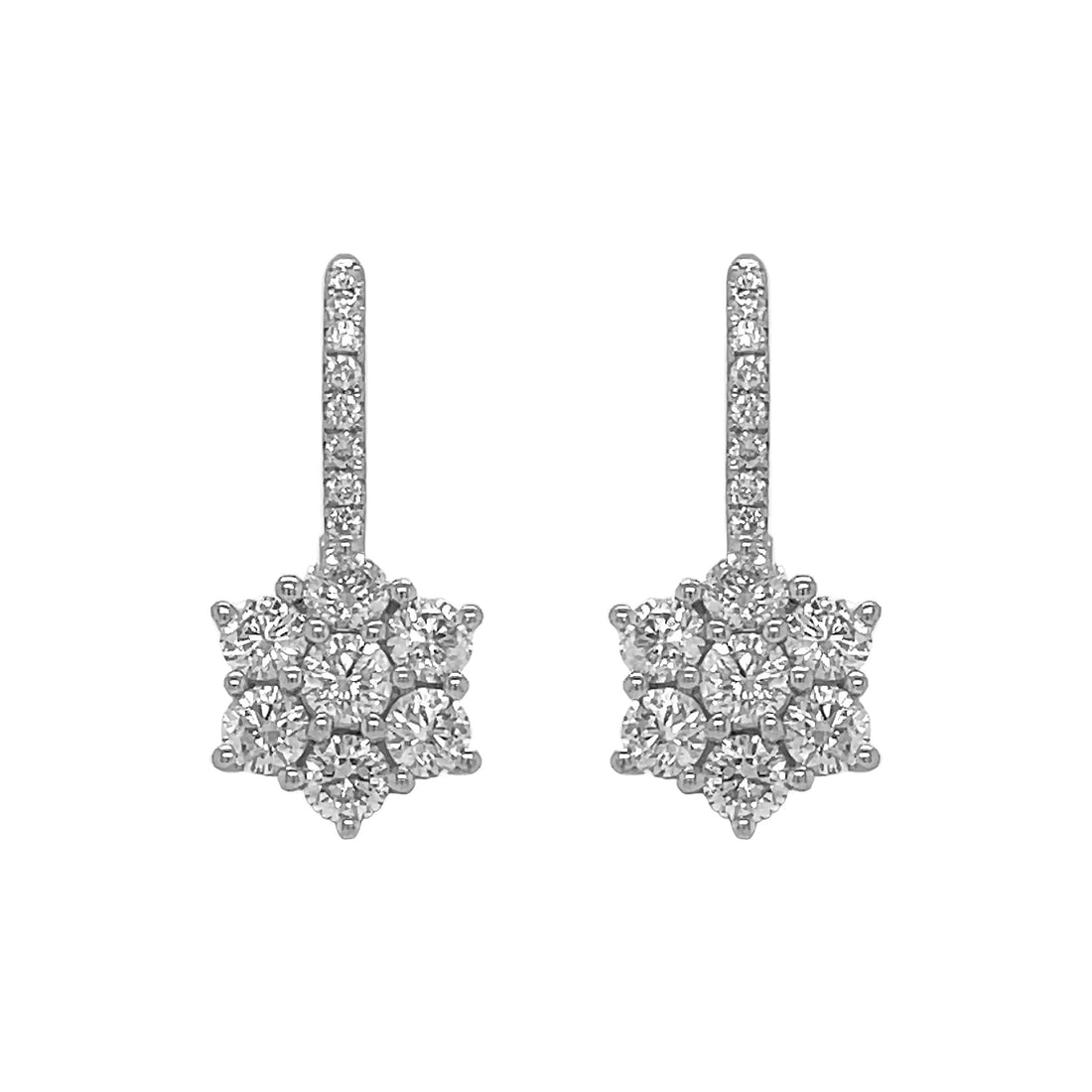 18kt White Gold  Diamond Danggling Earrings