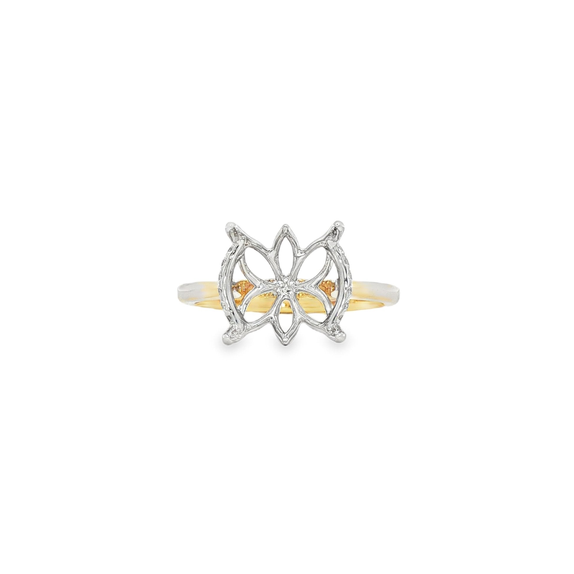 14kt Yellow And White Gold Lab Diamond Semi-Mount