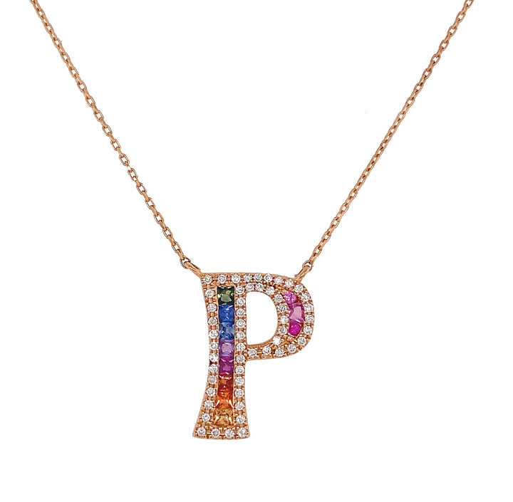 18kt Rose Gold Diamond And Sapphire Pendant