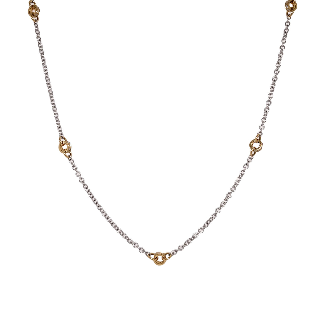 18kt White and Yellow Gold Diamonds-by-the-inch Necklace