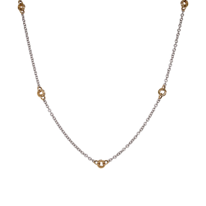18kt White and Yellow Gold Diamonds-by-the-inch Necklace