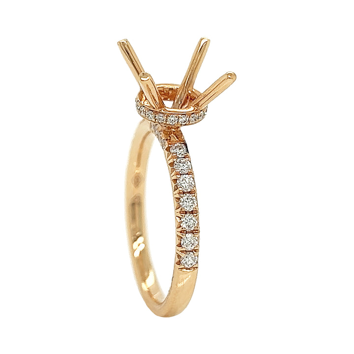 18kt Rose Gold Diamond Semi-mount