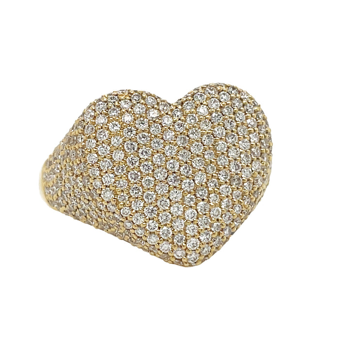 18kt Yellow Gold Diamond Heart Shaped Ring