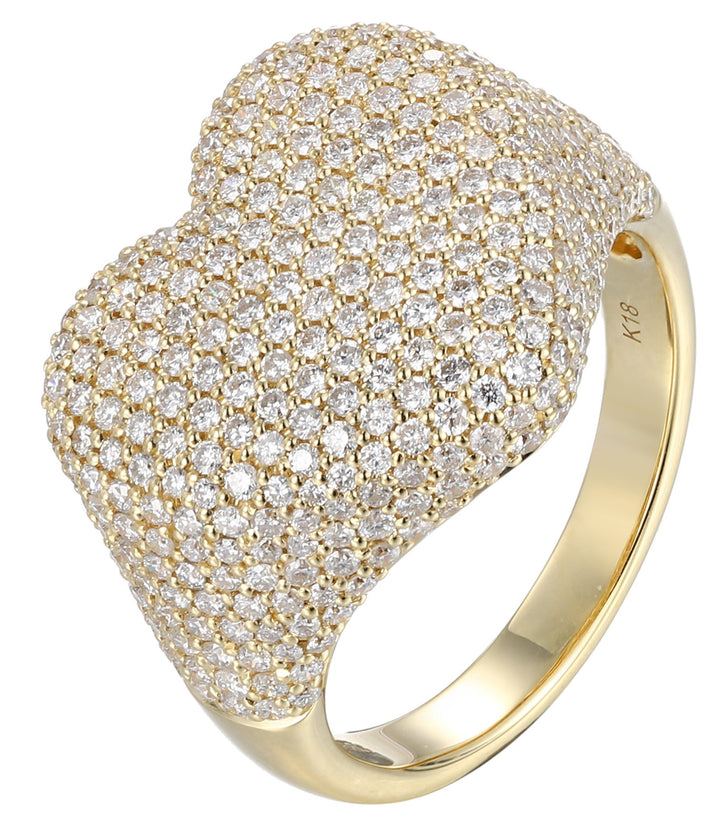 18kt Yellow Gold Diamond Heart Shaped Ring