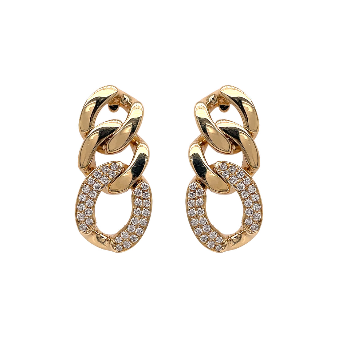 18kt Yellow Gold Diamond Earrings
