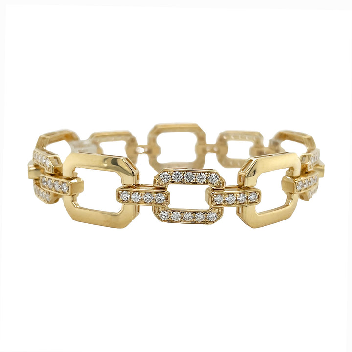 18kt Yellow Gold Diamond Link Bracelet
