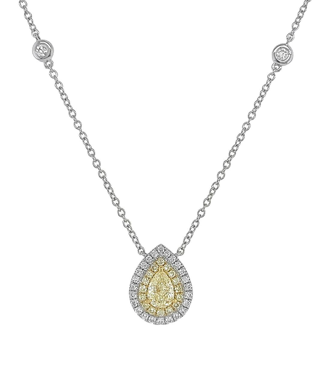 18kt White Gold Yellow Diamond Pendant