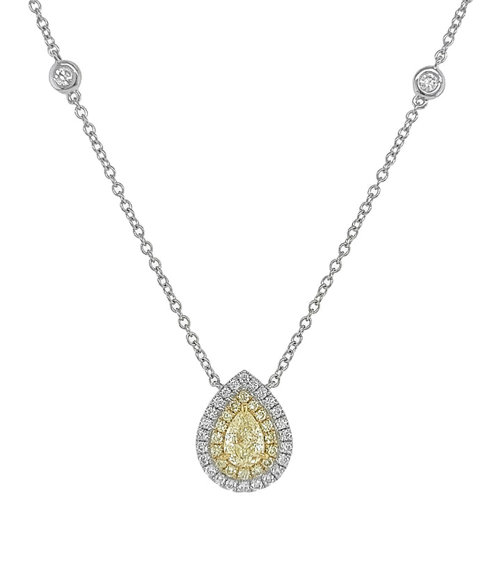18kt White Gold Yellow Diamond Pendant