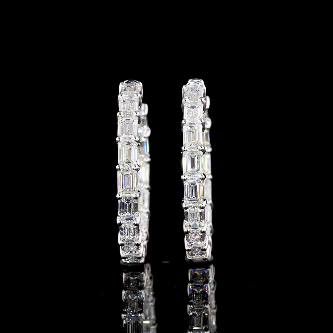 14kt White Gold Lab Diamond Hoops