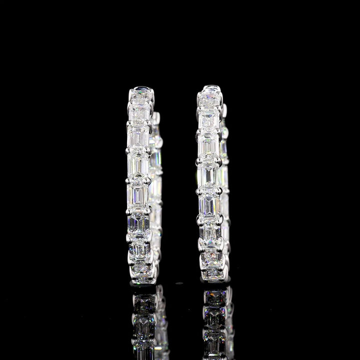 14kt White Gold Lab Diamond Hoops