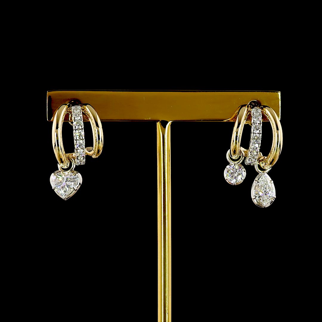 14kt Yellow And White Gold Lab Diamond Earring