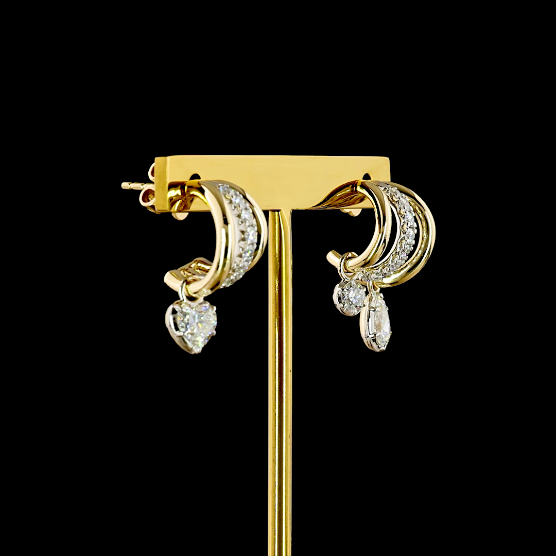 14kt Yellow And White Gold Lab Diamond Earring