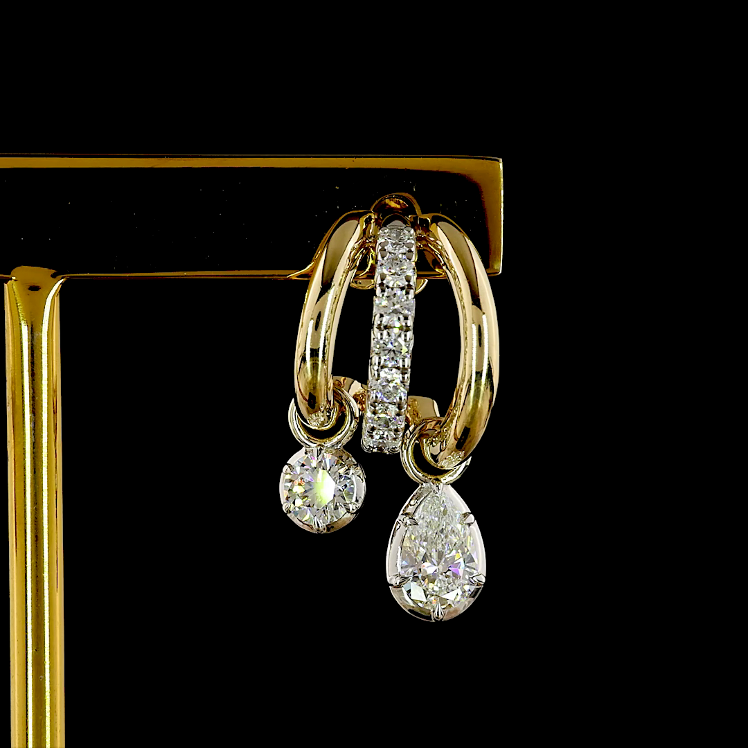 14kt Yellow And White Gold Lab Diamond Earring