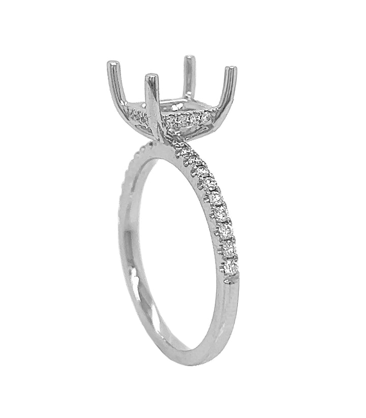 18kt White Gold Diamond Semi Mount