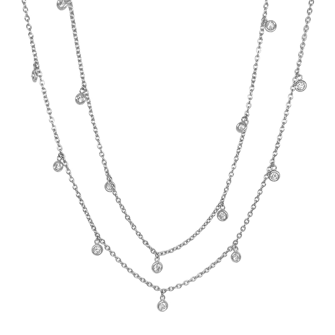 18kt White Gold Diamonds-By-The-Inch Necklace.