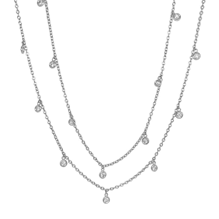 18kt White Gold Diamonds-By-The-Inch Necklace.