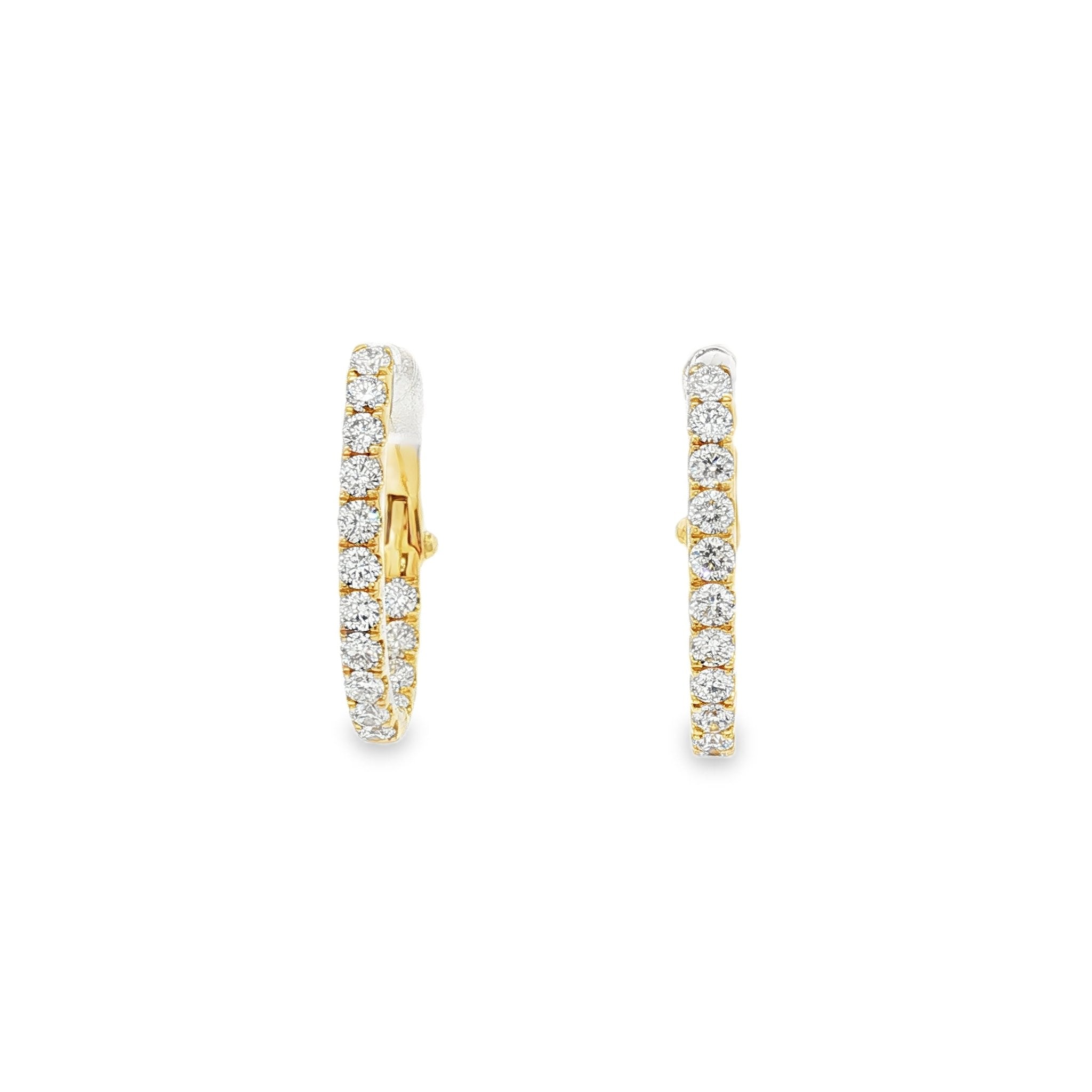 18kt Yellow Gold Diamond Huggie Earrings