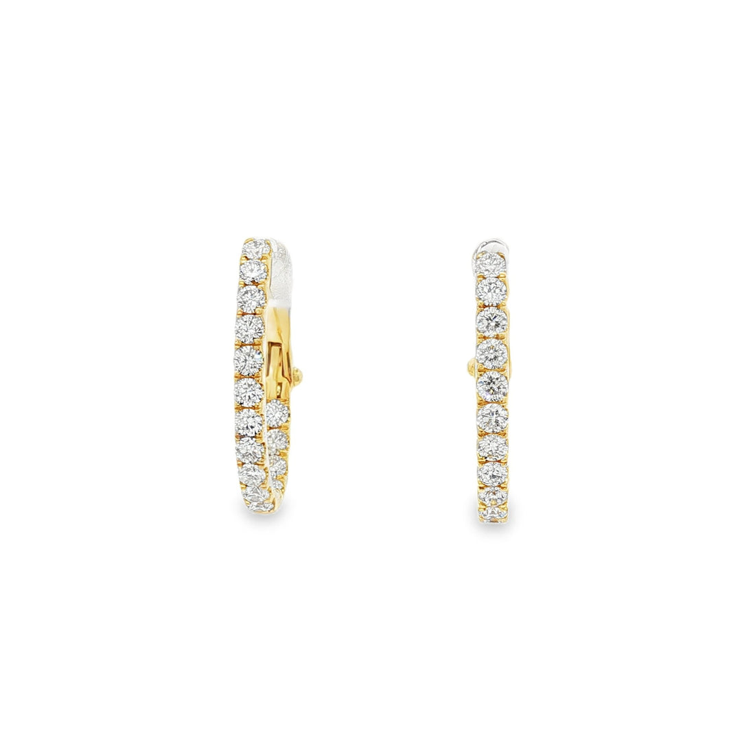 18kt Yellow Gold Diamond Huggie Earrings