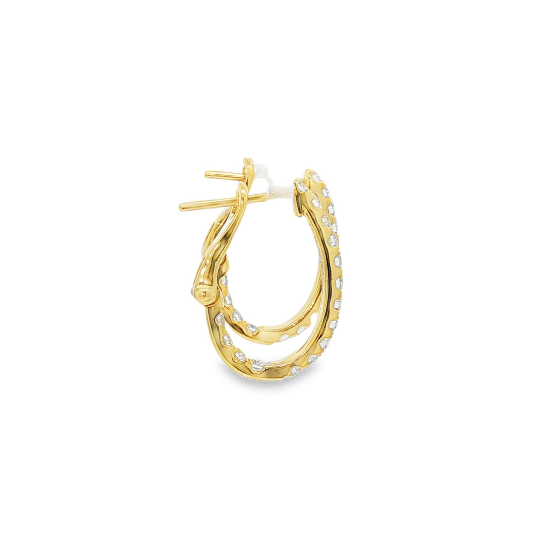 18kt Yellow Gold Diamond Huggie Earrings