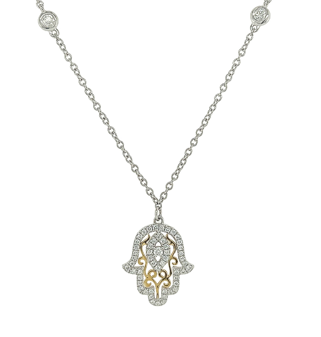 18kt White And Yellow Gold Diamond Pendant
