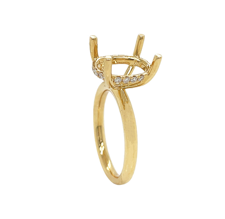 18kt Yellow Gold Diamond Semi-mount