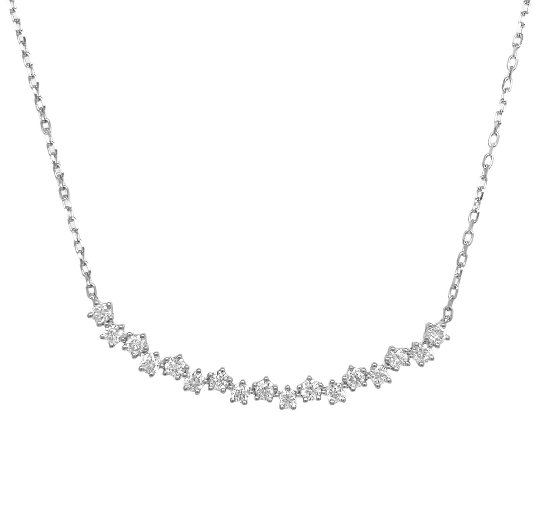 18kt White Gold Diamond Bar Pendant