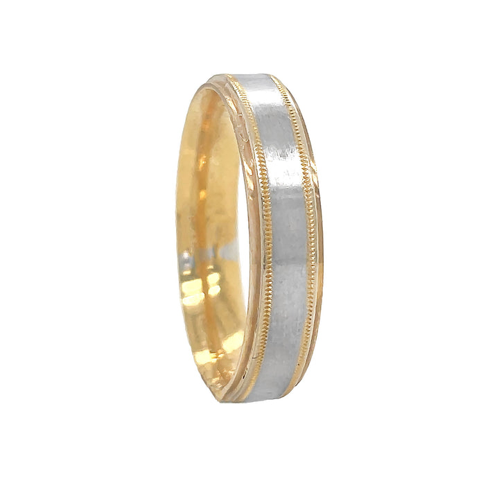 14kt White And Yellow Gold Men's Wedding Band
