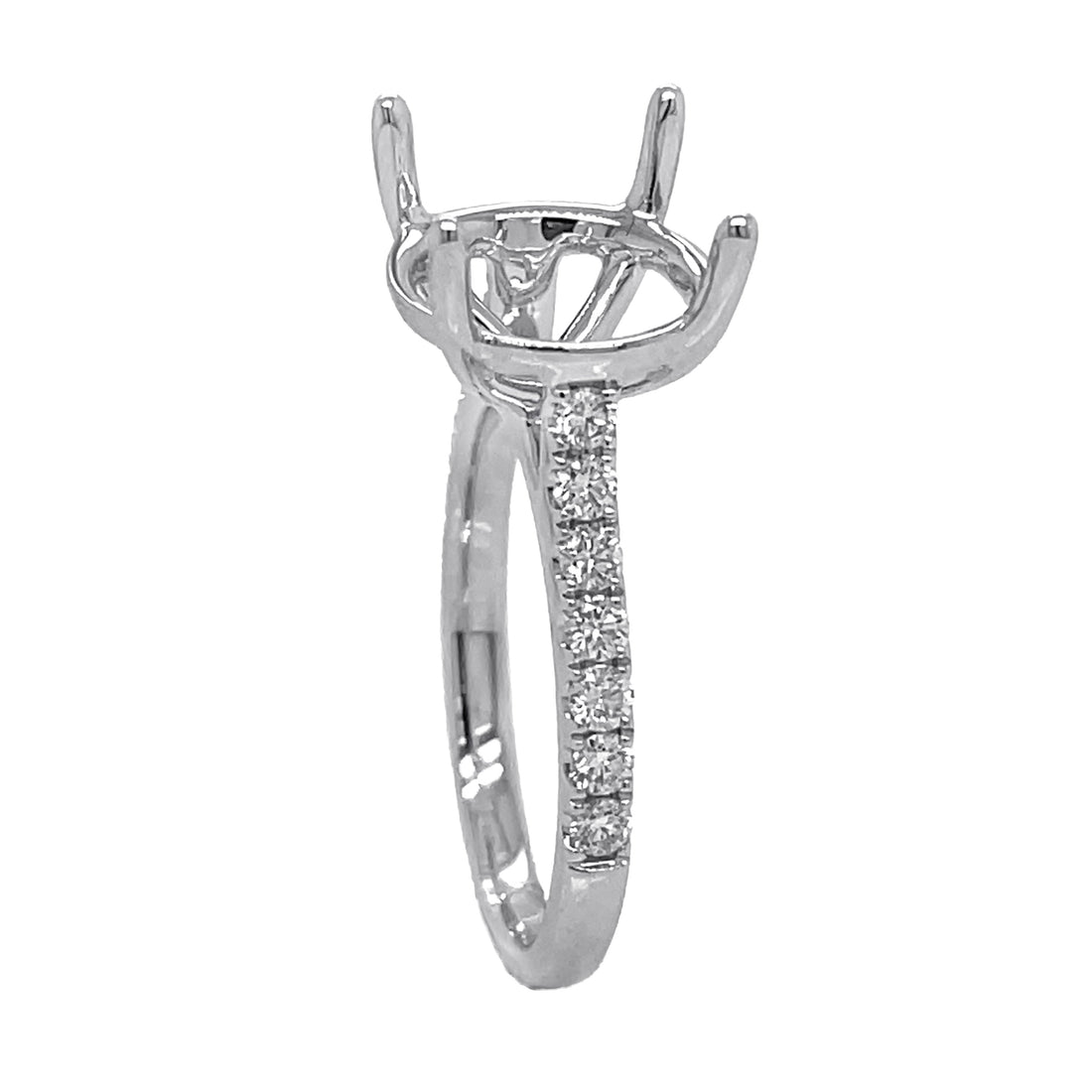 18kt White Gold Diamond Semi-mount