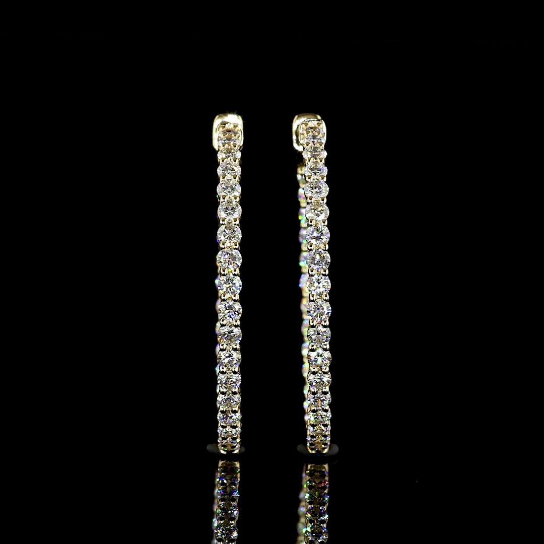 14kt Yellow Gold Lab Diamond Hoops