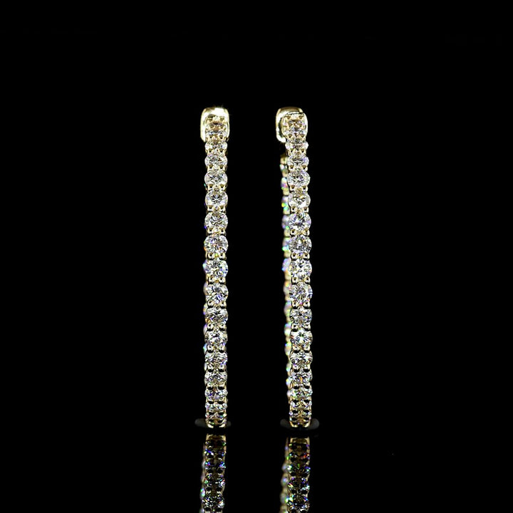 14kt Yellow Gold Lab Diamond Hoops