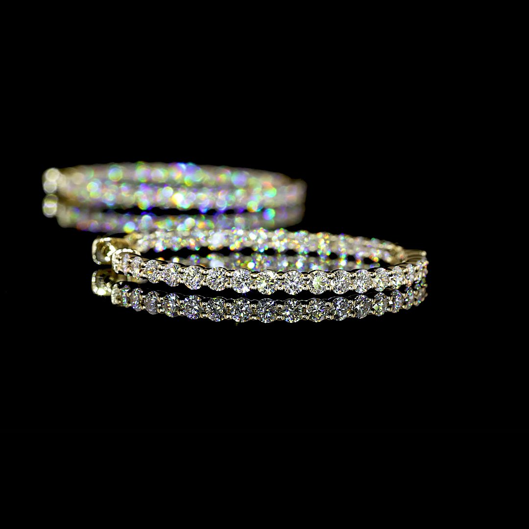 14kt Yellow Gold Lab Diamond Hoops