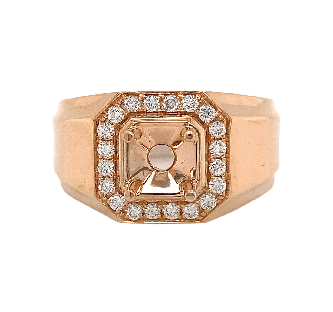 18kt Rose Gold Diamond Semi-mount